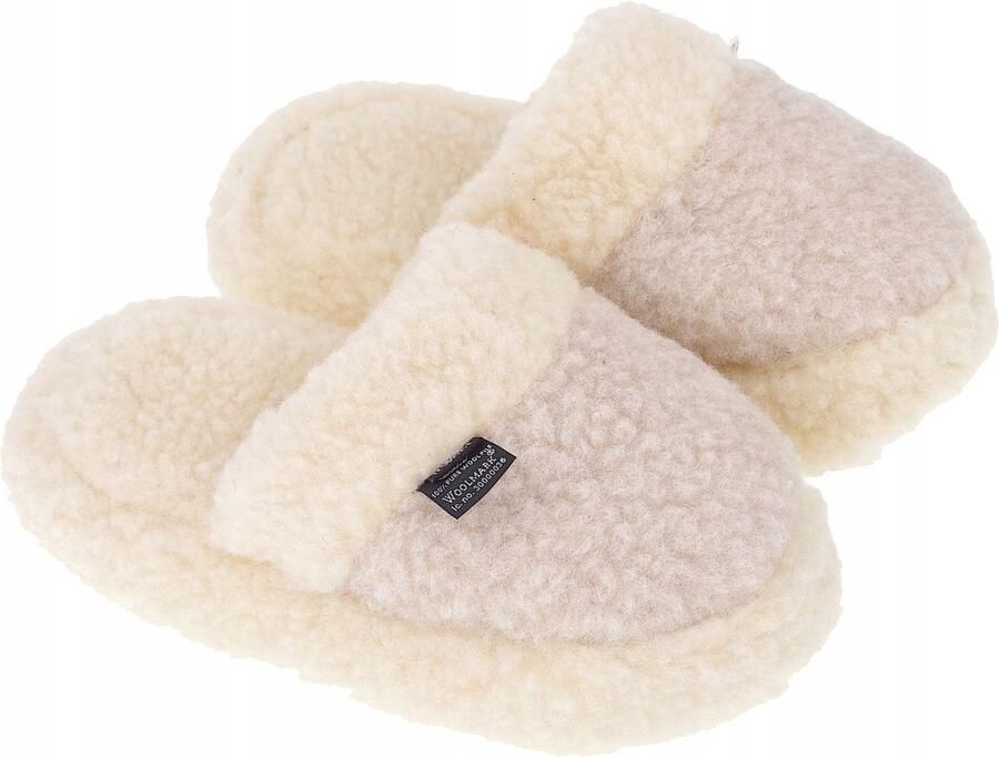 ItWool Merino Wol Pantoffels ABS Zool Antislip Beige