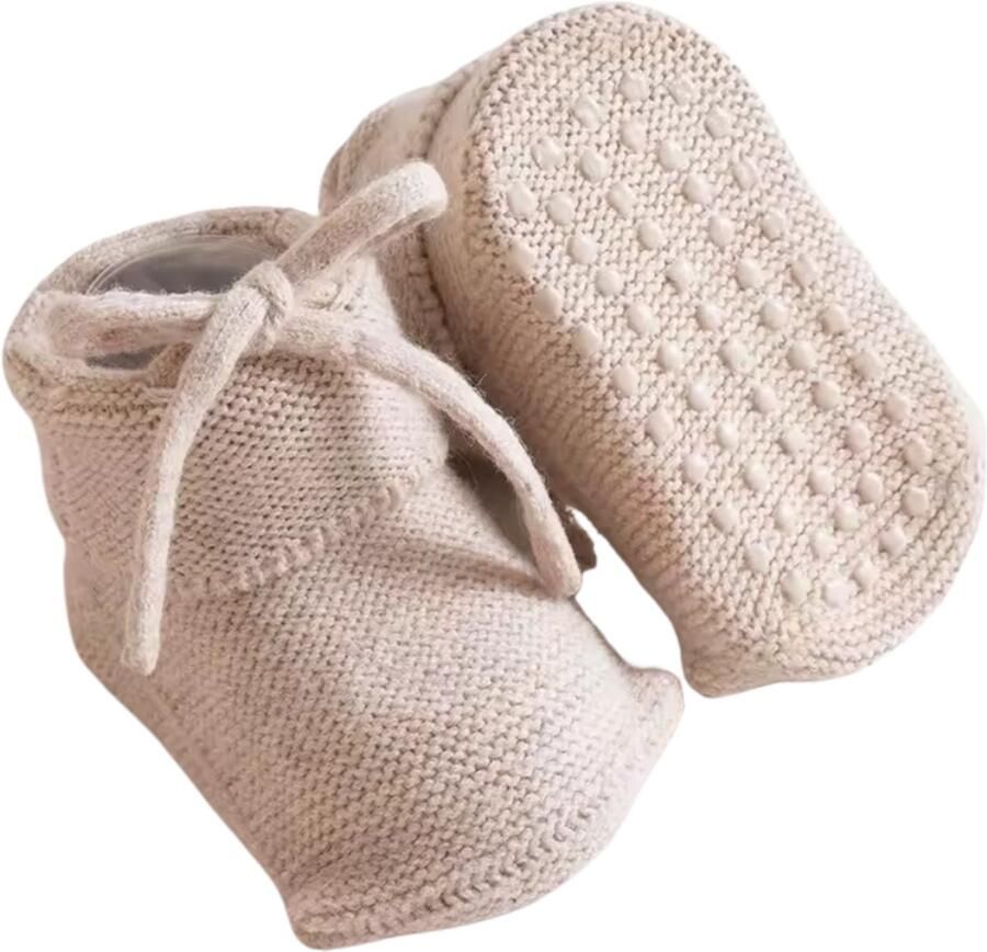 Ivy and Soof Gebreide Babyslofjes Antislip Zand