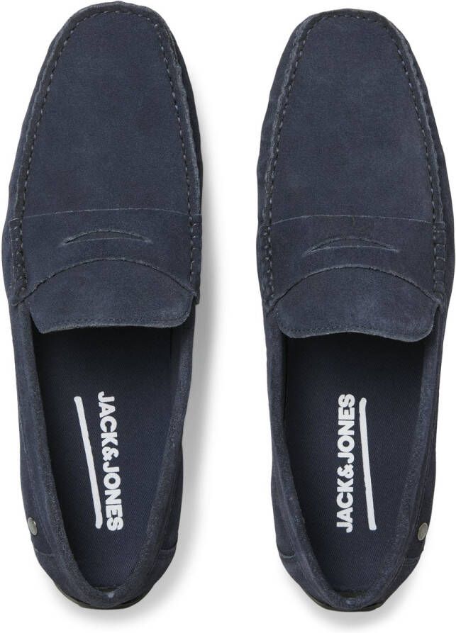 JACK & JONES Heren Instappers Jensen Suede Loafer Blauw