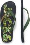 JACK & JONES Heren Teenslippers JFWLOGO Palm Print Donkerblauw Groen - Thumbnail 2