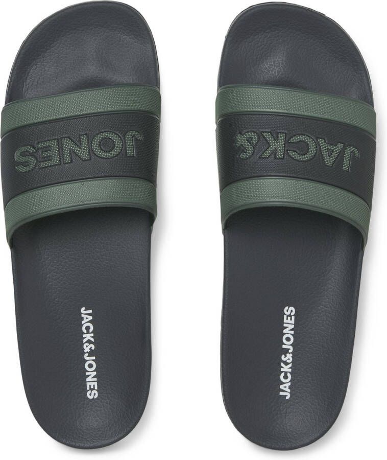 JACK & JONES Jfwjarred Slider badslippers antraciet groen - Foto 2