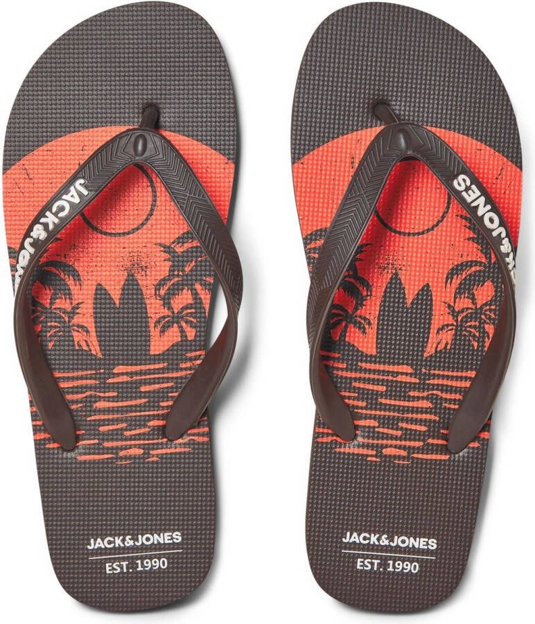 JACK & JONES Teenslipper Heren JFWSURF Print Coffee Bean - Foto 1
