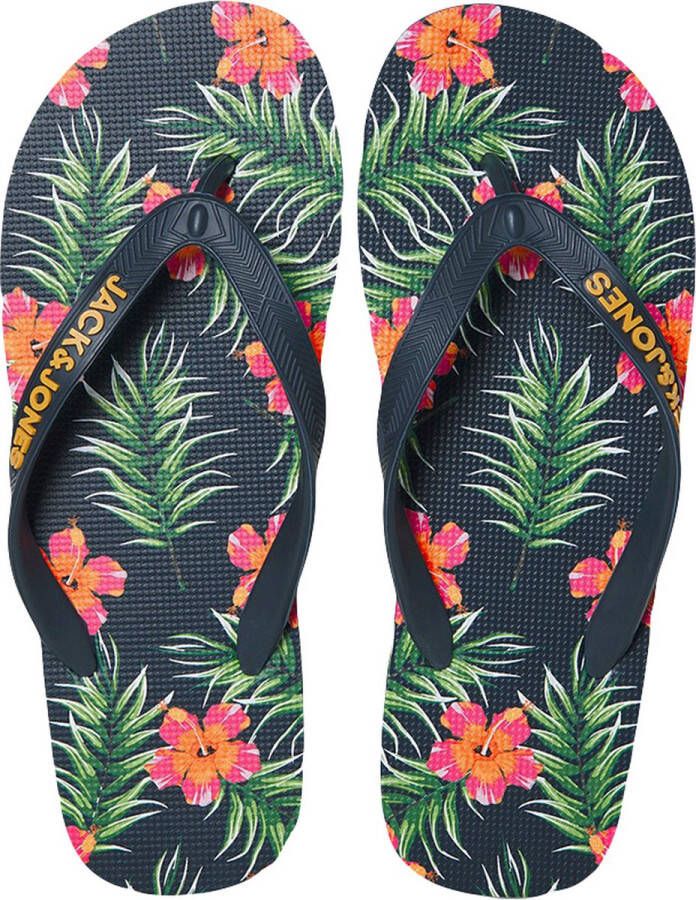 JACK & JONES heren teenslippers palm print multi
