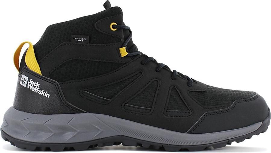Jack Wolfskin Woodland 2 Texapore Mid M Zwart 44 Multifunctionele wandelschoen Licht en comfortabel Zeer zachte en lichte wandelzool Zeer goede demping Profiel met goede grip Heren · 44 · Rubber · Waterdicht · Antislip · Zwart