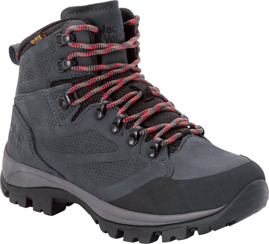 Jack Wolfskin Rebellion Texapore Mid Women Waterdichte trekkingschoenen Dames 39.5 grijs grey red