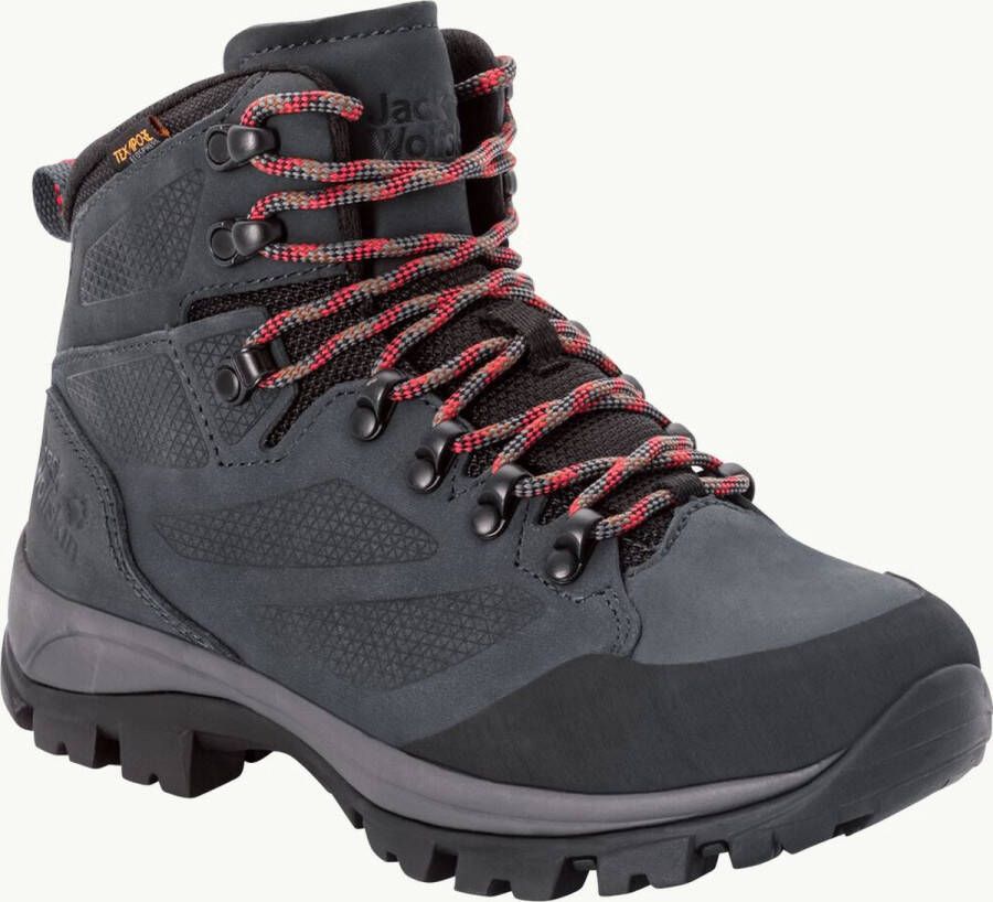 Jack Wolfskin Rebellion Texapore Mid Women Waterdichte trekkingschoenen Dames 42.5 grijs grey red