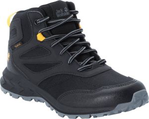 Jack Wolfskin Woodland Texapore Mid Kids Waterdichte wandelschoenen Kinderen 28 zwart black burly yellow XT