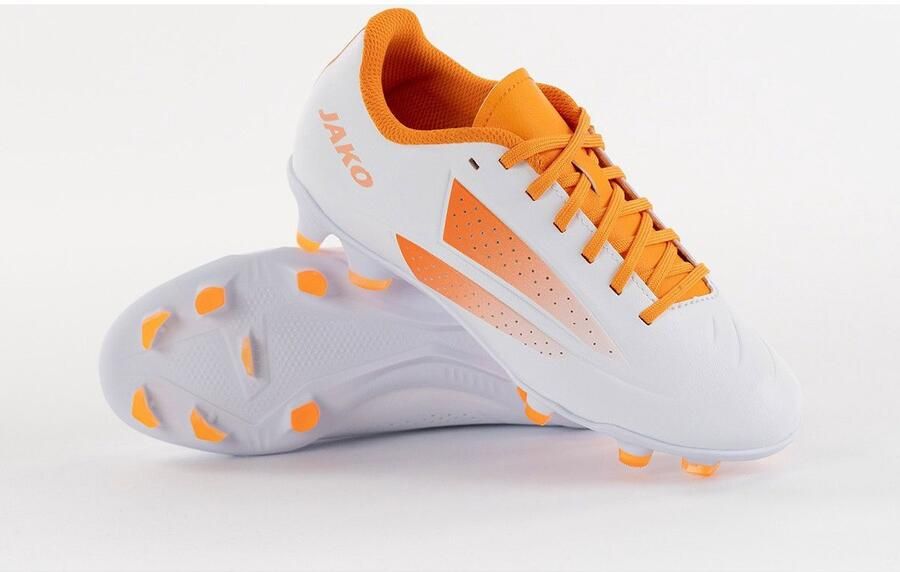 JAKO Opura Academy Voetbalschoenen Fg Kinderen Wit Oranje