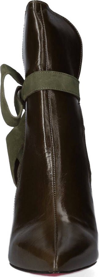 Jan Jansen Amelie Dames Enkellaarsjes Olive Groen Leer JJLIS20020.21 - Foto 5