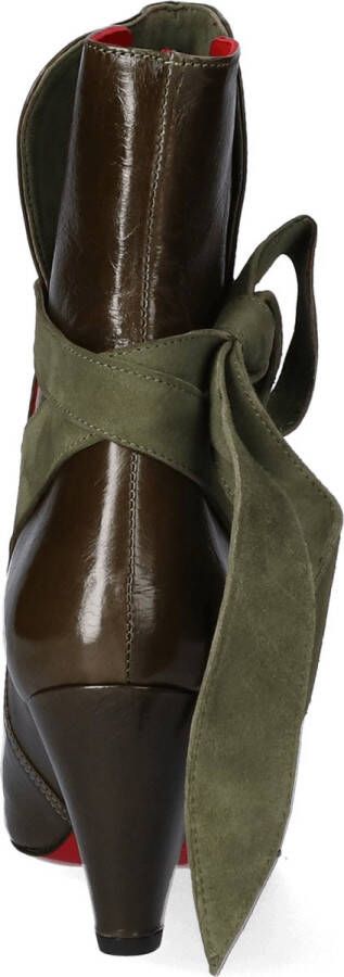 Jan Jansen Amelie Dames Enkellaarsjes Olive Groen Leer JJLIS20020.21 - Foto 6