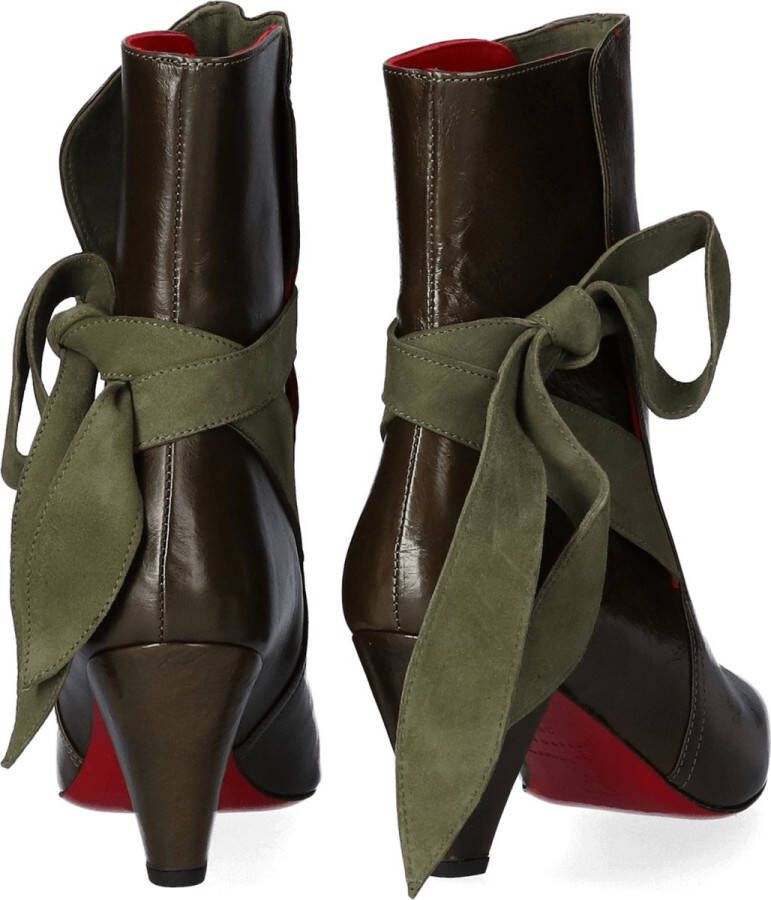 Jan Jansen Amelie Dames Enkellaarsjes Olive Groen Leer JJLIS20020.21 - Foto 4