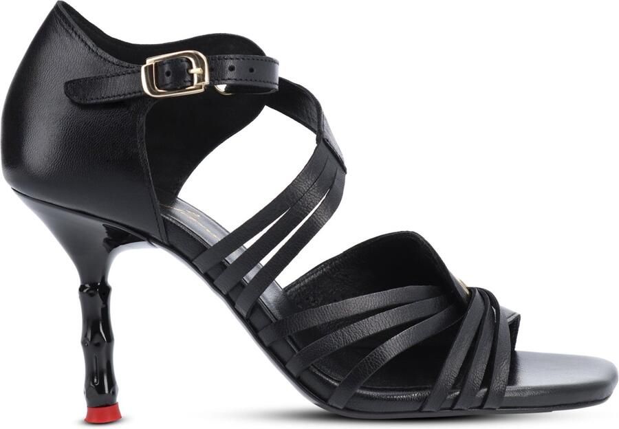 Jan Jansen Bamboo Jungle Dames Sandalen Zwart