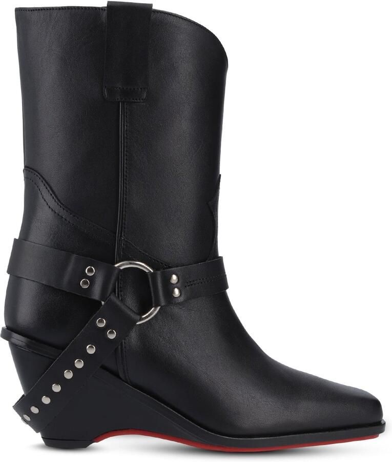 Jan Jansen Square Bootie Dames Enkellaarsjes Zwart