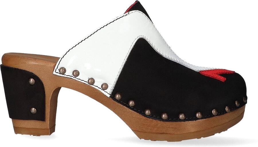 Jan Jansen Walk On Wood Dames Clogs Nero Blanco