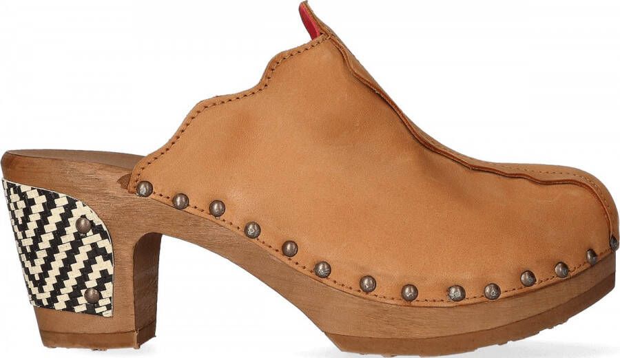 Jan Jansen Knock On Wood Dames Clogs Cuoio Bruin Nubuck JJ27.cuoio