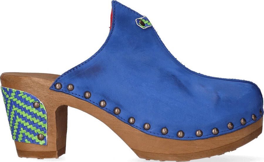 Jan Jansen Woodpecker Dames Clogs Blue Venere Blauw Nubuck JJ13NB.bluve