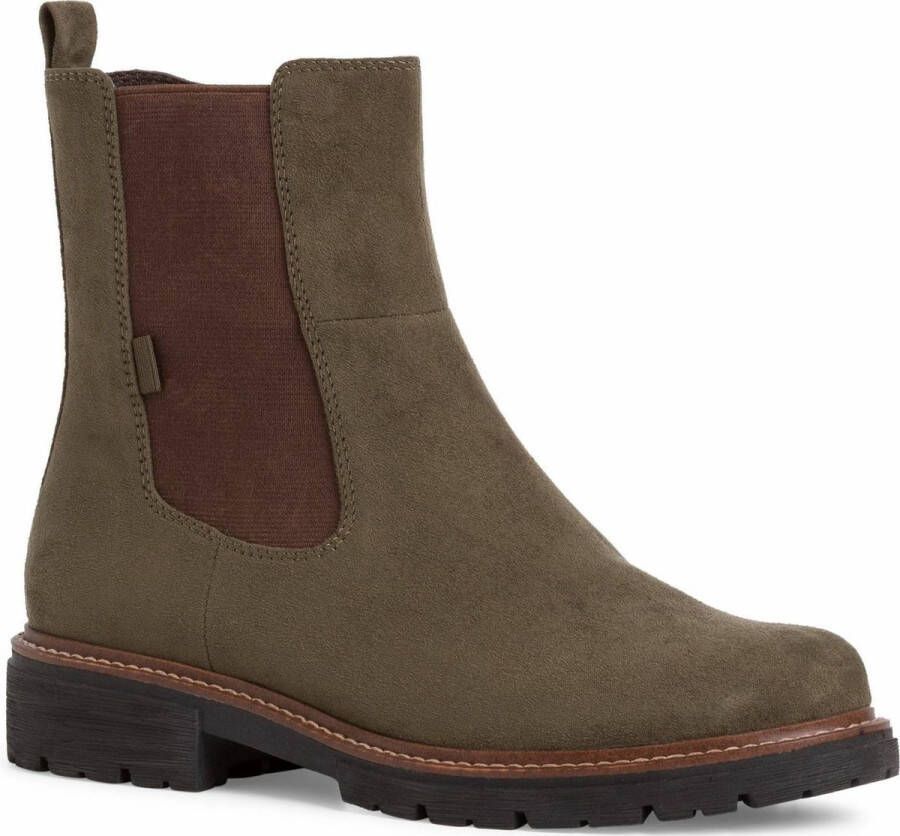 Jana Dames Chelseaboot groen H-breedte