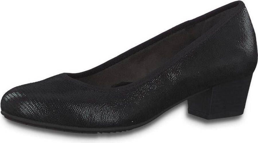 Jana Dames Pump 22308-008 Zwart Structuur Wijdte H