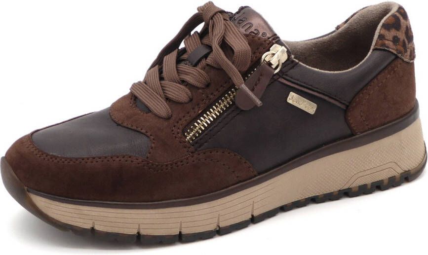 Jana Dames Sneaker 23762-394 Bruin Combi Wijdte H