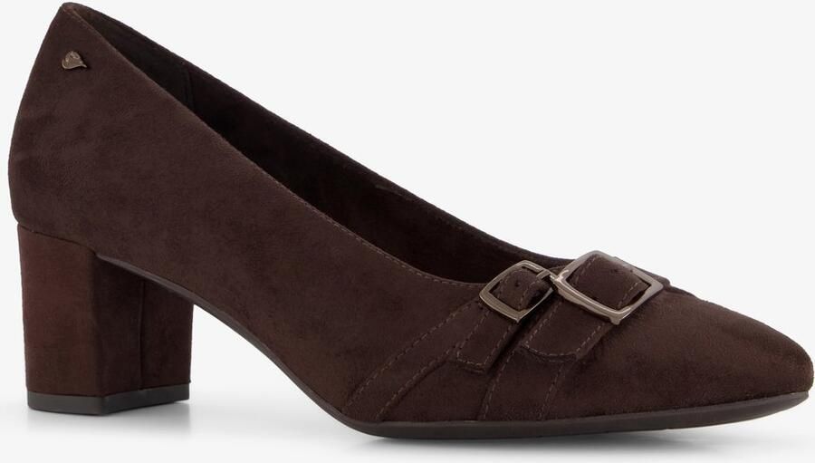 Jana dames pumps met H-leest donkerbruin