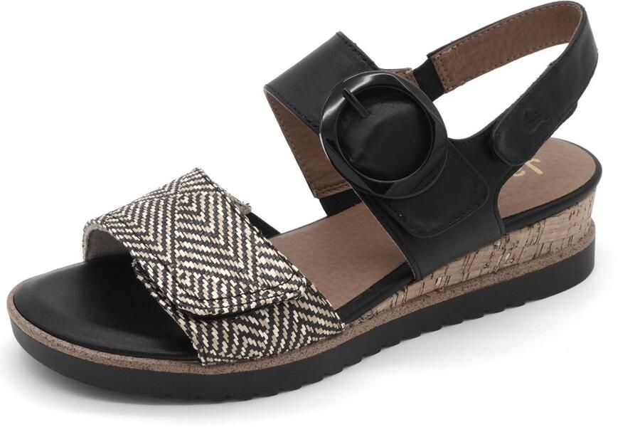 Jana Dames Sandalette 28776-030 Zwart Combi Wijdte H