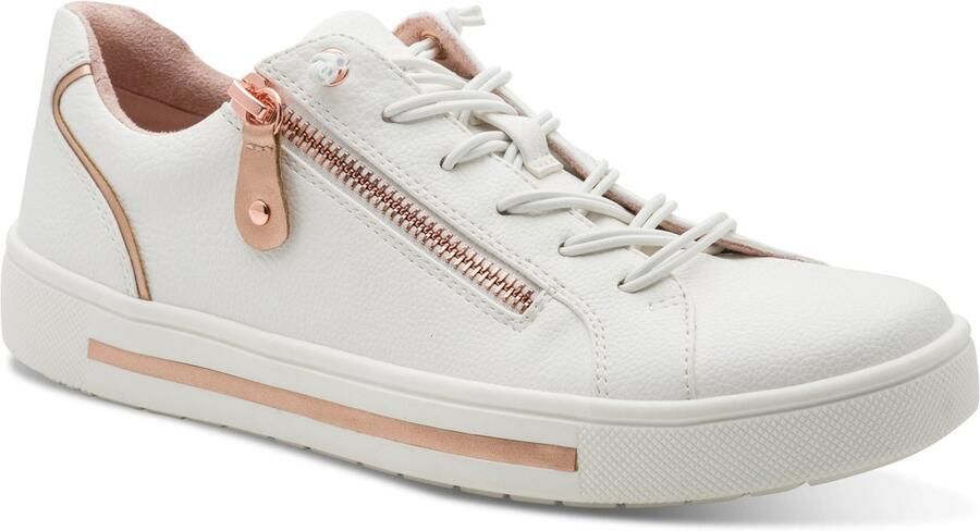 Jana Dames Sneaker 23660-152 Wit Rosegoud Wijdte H