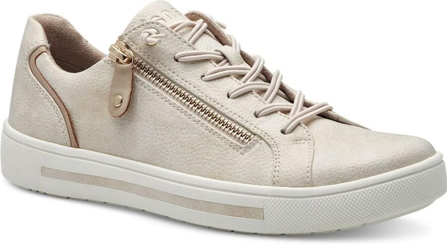 Jana Dames Sneaker 23660-949 Beige Goud Wijdte H