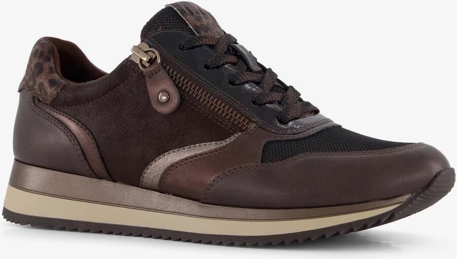 Jana dames sneakers met H leest bruin Uitneembare zool