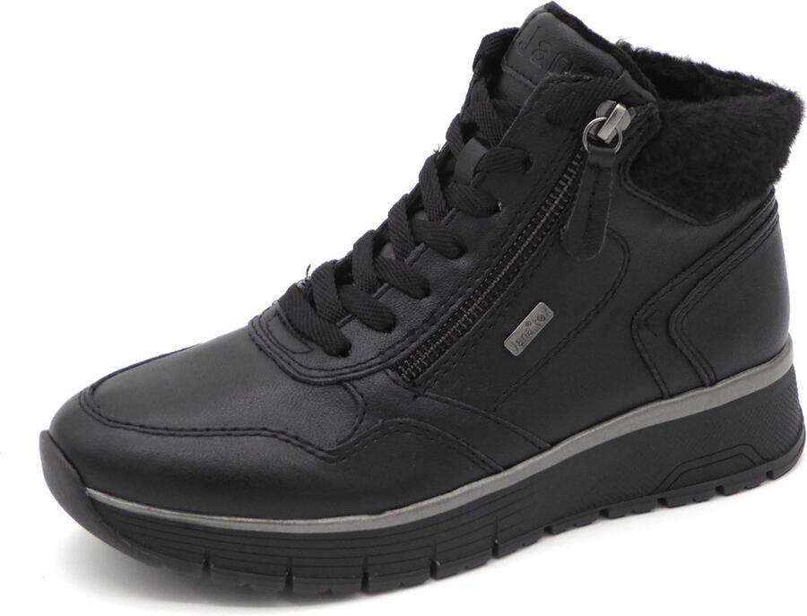 Jana Dames Veterboot 26268-001 Zwart Wijdte H