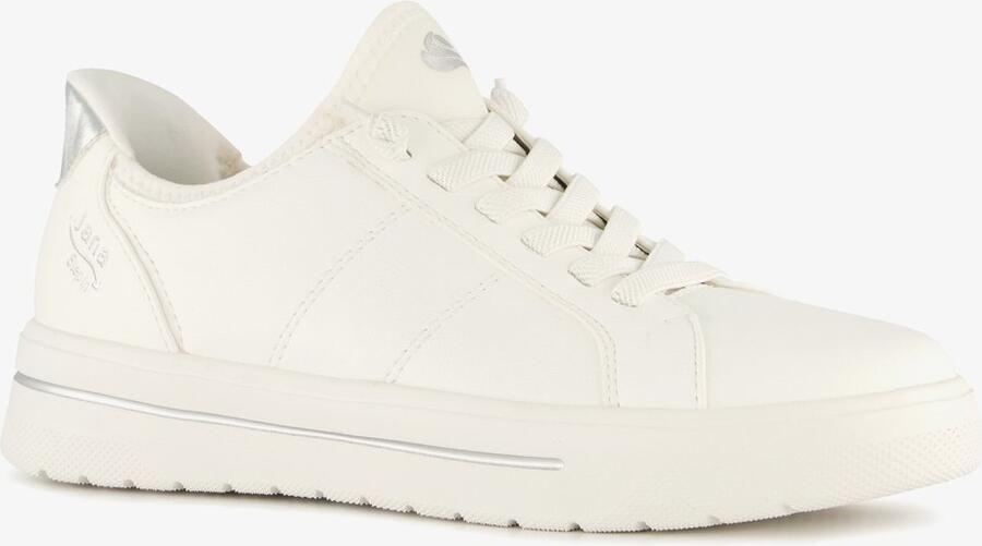 Jana Step In dames sneakers met H leest wit zilver Uitneembare zool