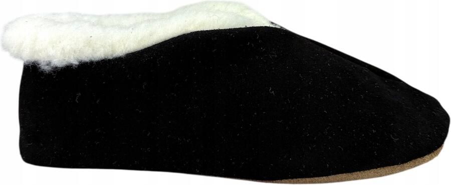 Janex Dames Pantoffels Velora Zwart Leer & Wol