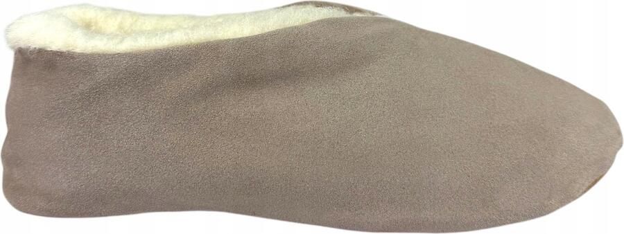 Janex Dames Pantoffels Velora Echt Leer & Wol Beige