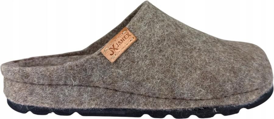 Janex Dames Pantoffels Wol Vilt Beige Feltino