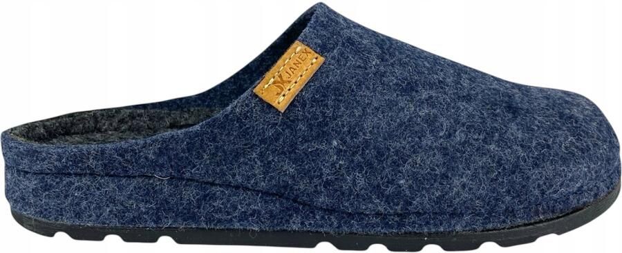 Janex Dames Pantoffels Wol Filc Feltino Blauw Comfortabel