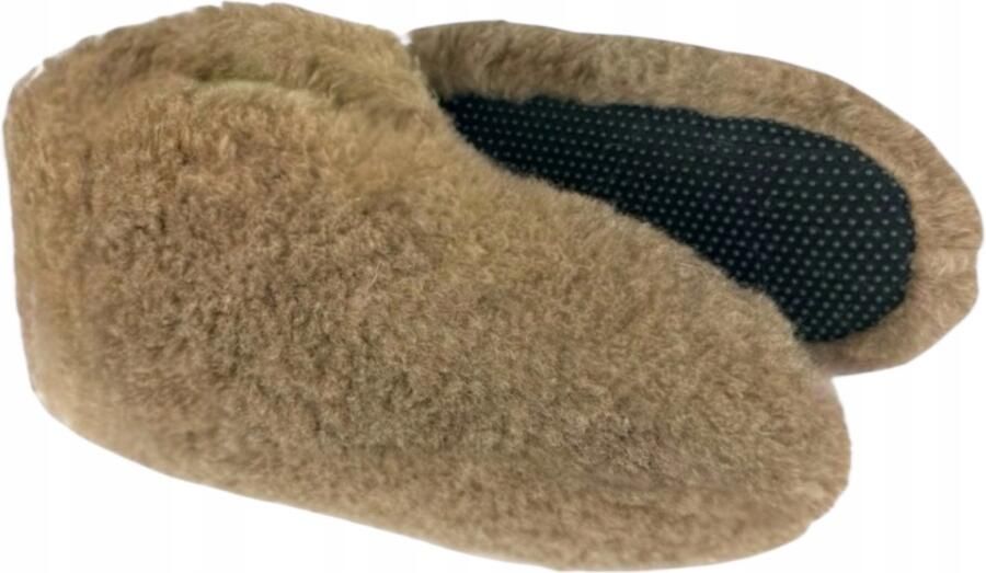 Janex Dames Pantoffels Wooliva 100% Natuurlijke Wol Bruin
