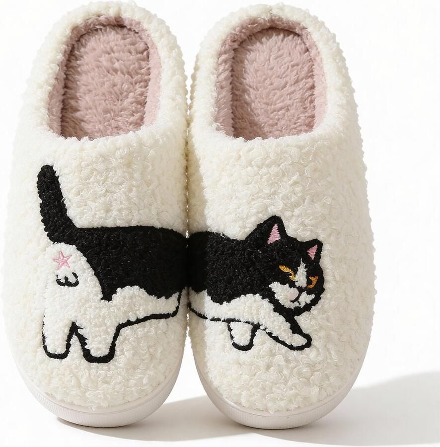JAXY Smiley Pantoffels & Warme Pantoffels Sloffen Instappers Kat