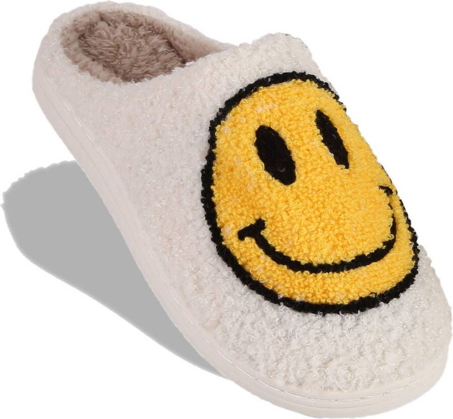 JAXY Smiley Slippers Smiley Pantoffels Smiley Sloffen Pantoffels en Sloffen en Wit - Foto 3