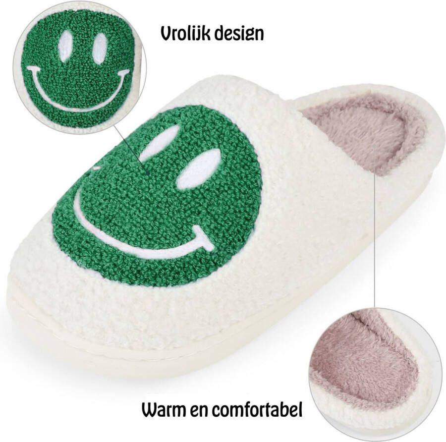JAXY Smiley Slippers Smiley Pantoffels Smiley Sloffen Pantoffels en Sloffen en Groen
