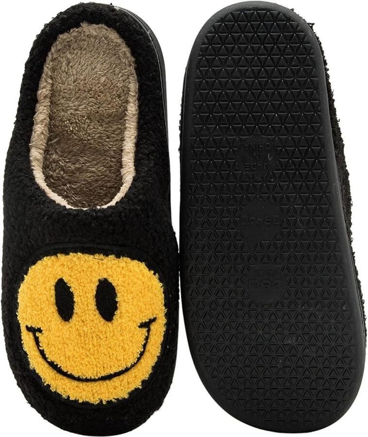 JAXY Smiley Slippers Smiley Pantoffels Smiley Sloffen Pantoffels en Sloffen en Zwart - Foto 5