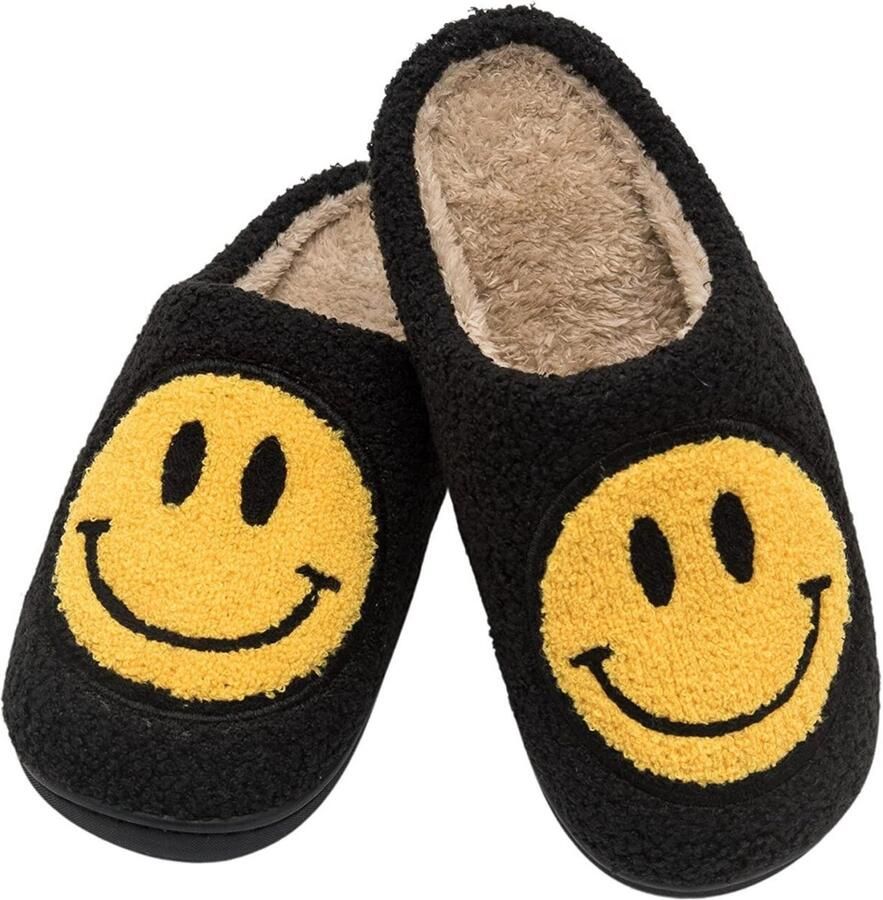 JAXY Smiley Slippers Smiley Pantoffels Smiley Sloffen Pantoffels en Sloffen en Zwart - Foto 2