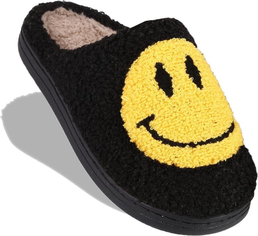 JAXY Smiley Slippers Smiley Pantoffels Smiley Sloffen Pantoffels en Sloffen en Zwart - Foto 3