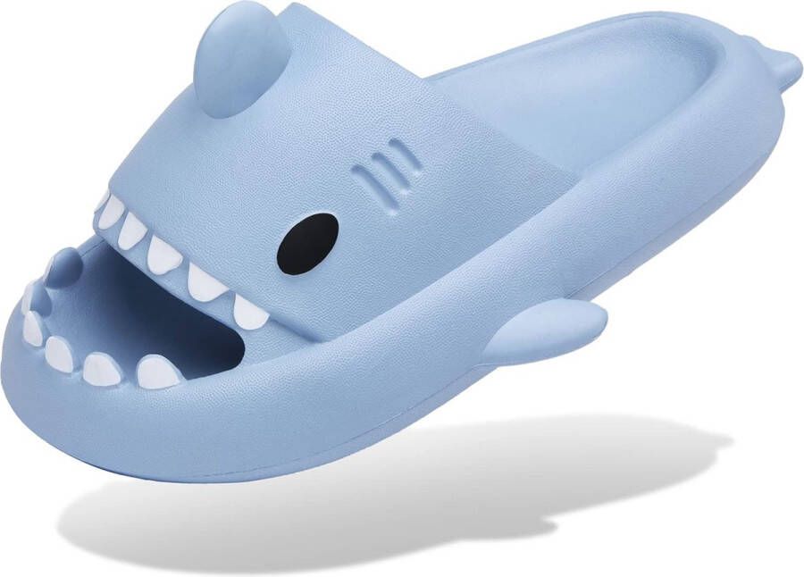 JAXY Shark Slippers Shark Slides Haai Slippers Badslippers en Badslippers Kinderen Zomer Slippers 42-43 Lichtblauw