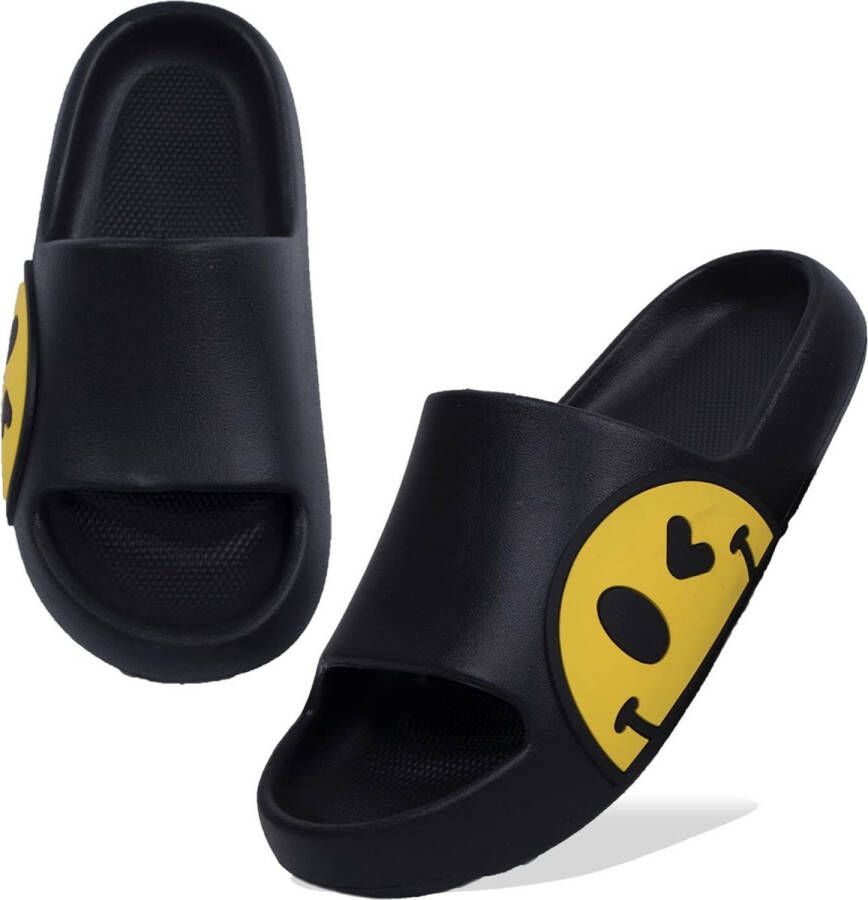 JAXY Smiley Slippers en Badslippers en Badslippers Kinderen Slippers en Slippers Kinderen -45 Zwart - Foto 1