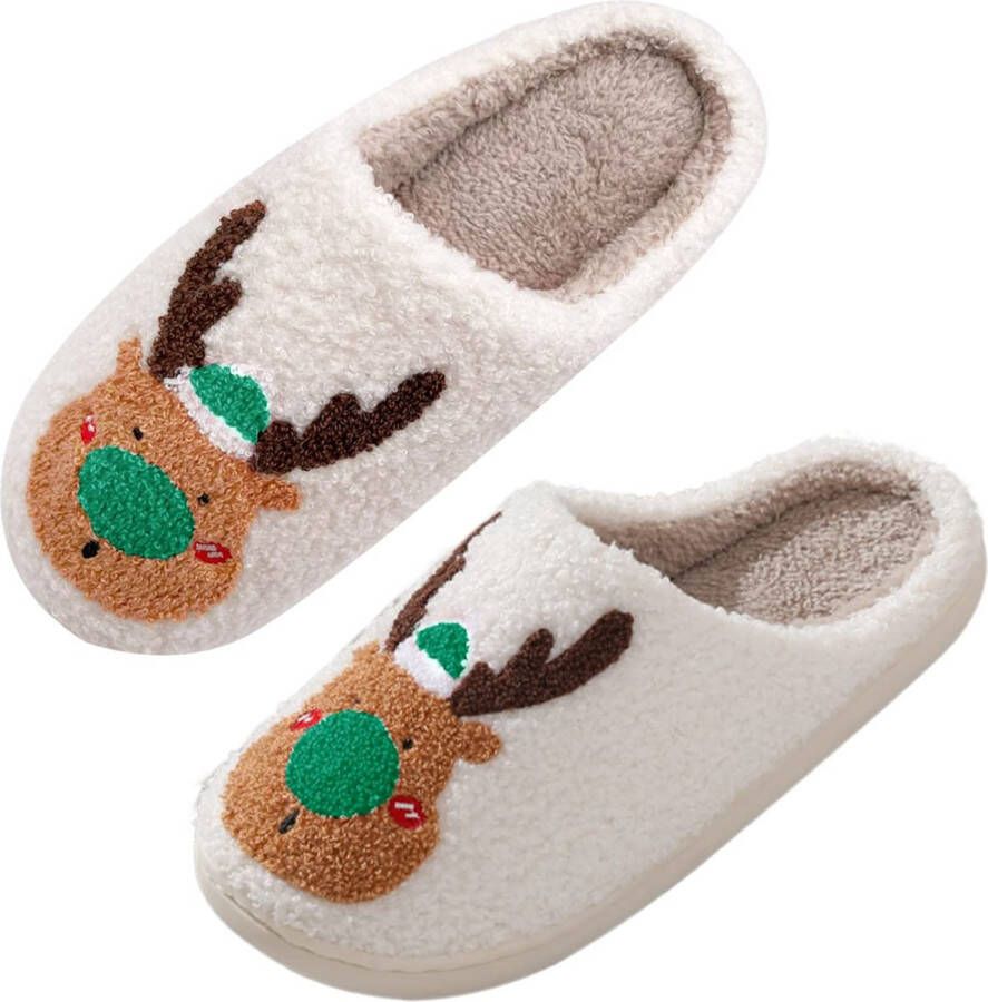 JAXY Smiley Slippers Smiley Pantoffels Smiley Sloffen Pantoffels en Sloffen en -40 Rendier Groen