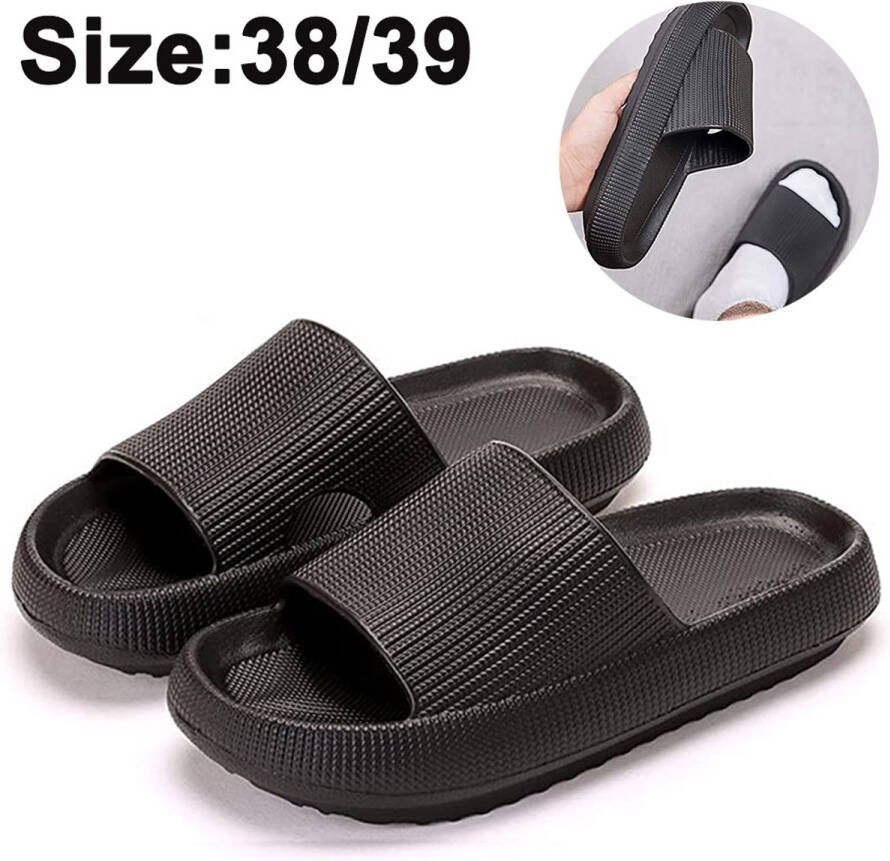 JeiibrZui Eva Pantoffels Antislip Douchesandalen Ultralicht & Ade d Voor Binnen En Buiten 1 Paar Badkamer Spa Zwembad Geel