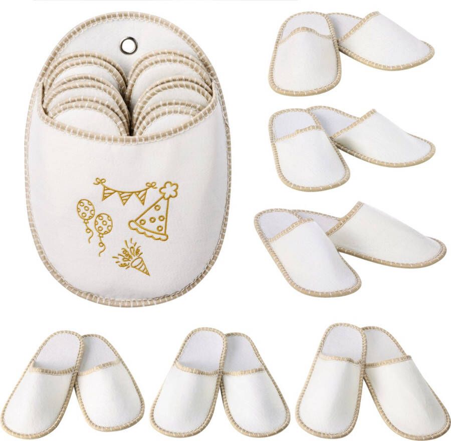 JEMIDI 6 gasten pantoffels antislip Universele paar huissloffen Comfortabel Ophangbaar Slippers voor binnen Licht gekleurd