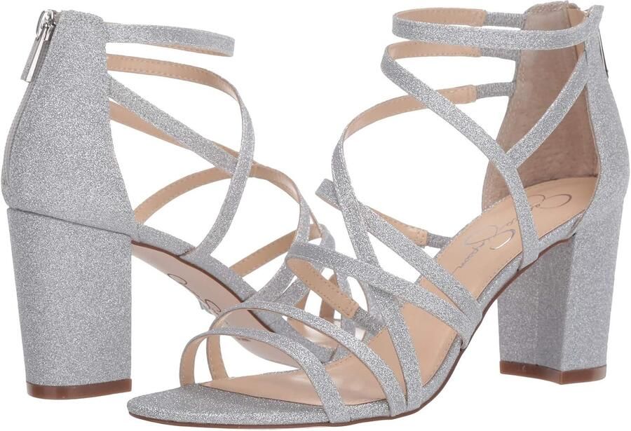 Jessica Simpson Stassey Dames Sandalen met Hoge Hak en Gesp Zilver