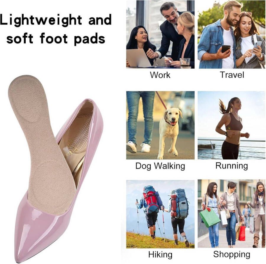 Allecto plus Gel-dempingsinzetstukken voor dames Antislip binnenzolen Comfortabele schoenpads voor hakken en sandalen