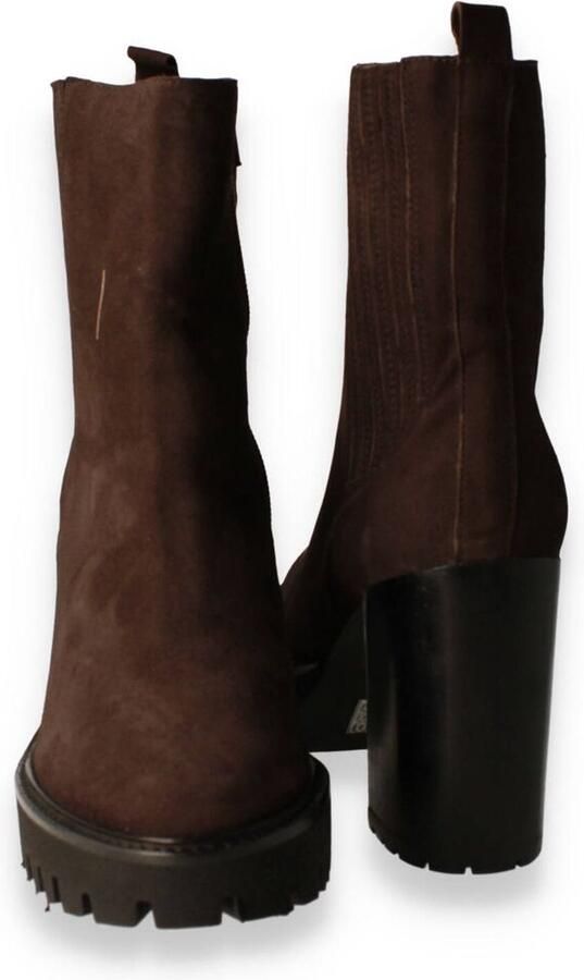 Jhay Dames Enkellaars Hak Bruin