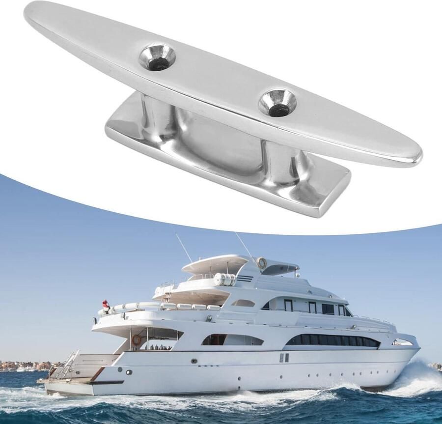 Jhubers goods Bootschoen RVS Dokschoenplaatjes voor Dokbevestiging Nautisch Decor 125mm